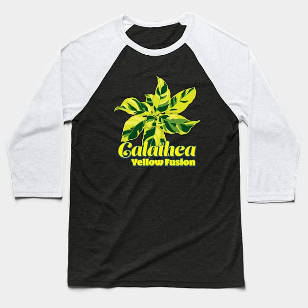 Calathea Yellow Fusion Baseball T-Shirt by LEO+SKYLAR